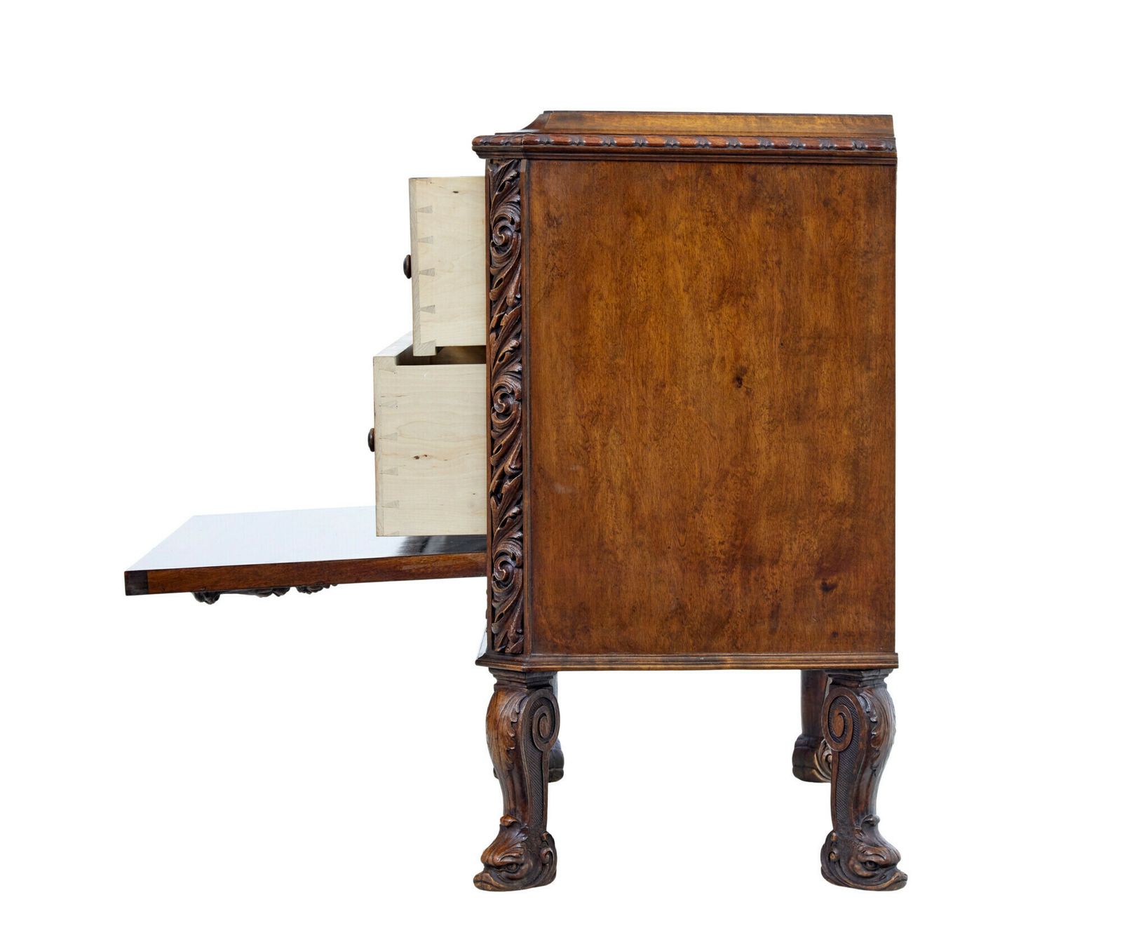 Mid 20th Century Rococo Revival Carved Walnut Chest Of Drawers photo buy