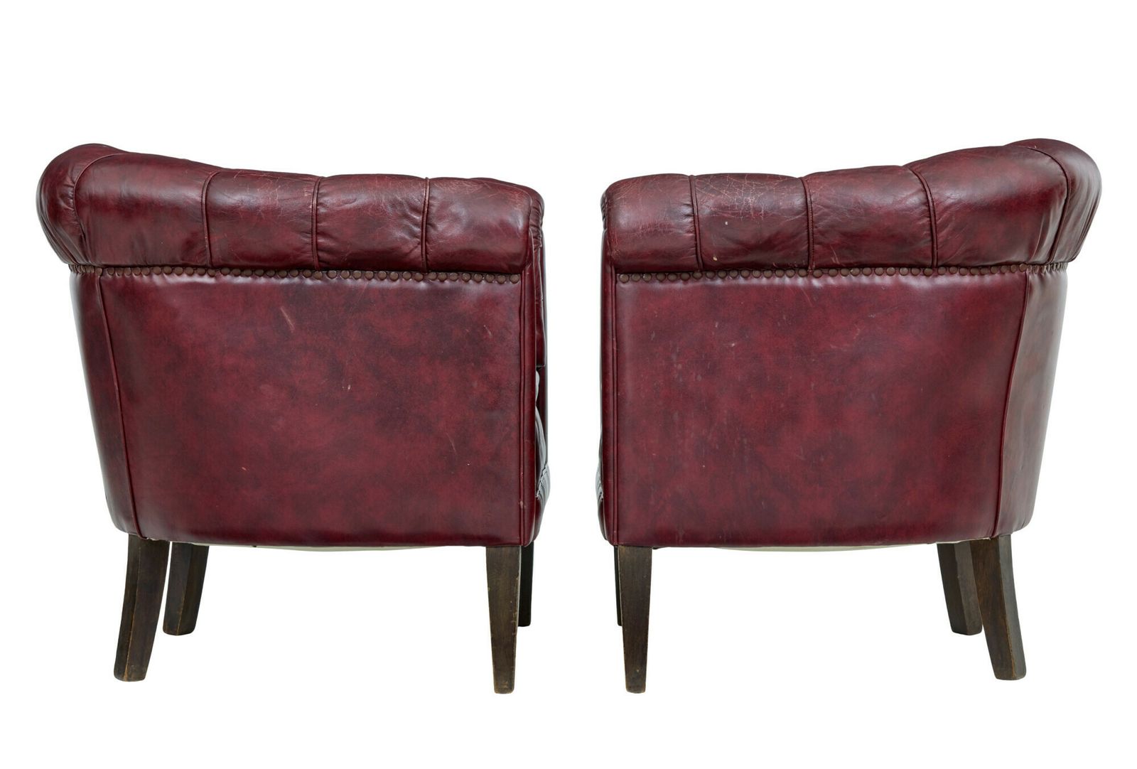 Pair Of Mid 20th Century Red Leather Club Armchairs photo Furniture
