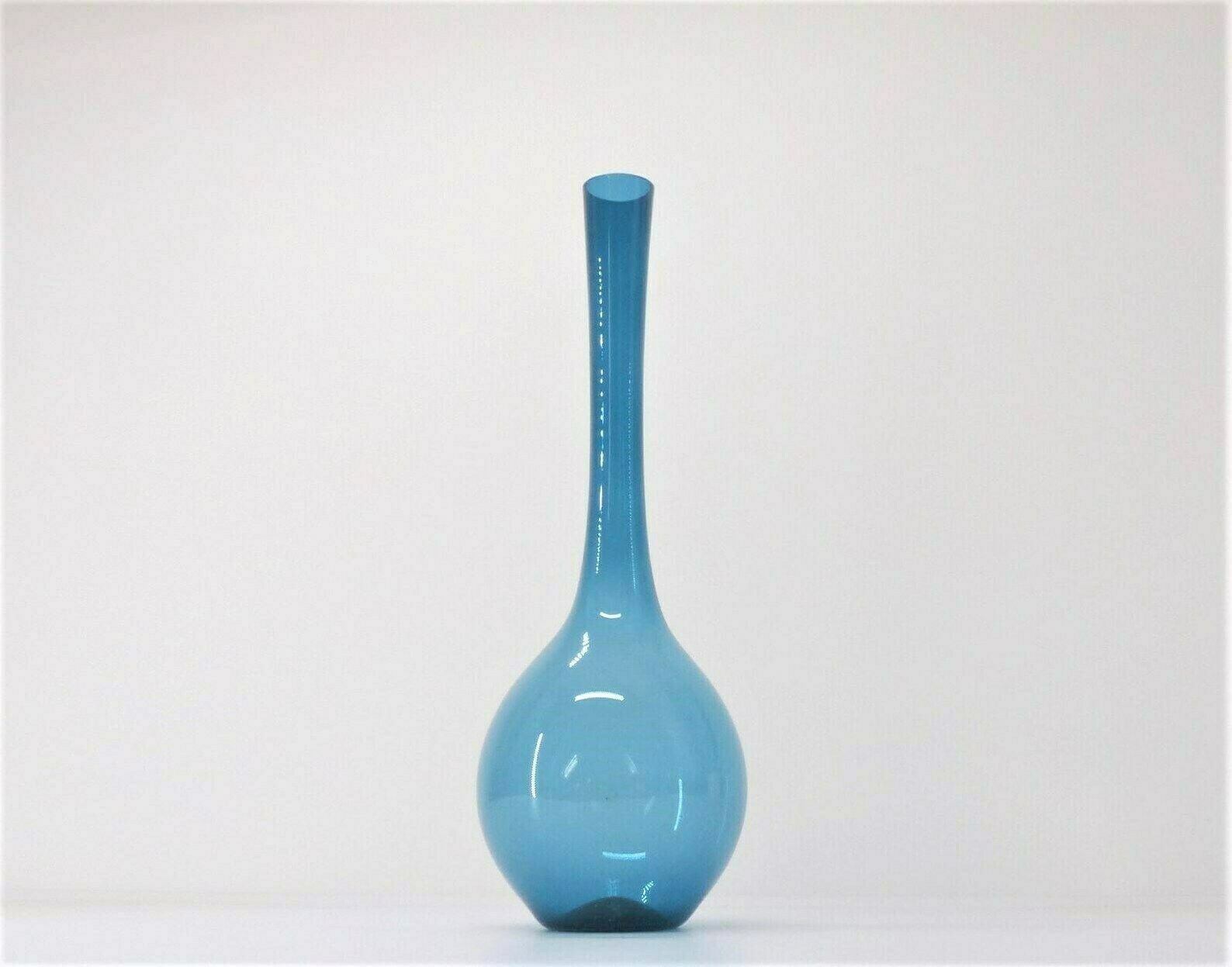 Xxl Scandinaviantranslucent Blue Blown Glass Vase Attributed To Arthur Percy