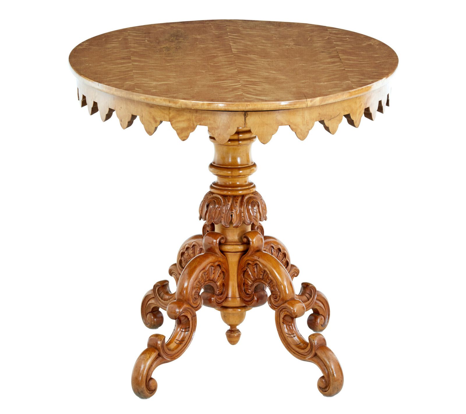 Swedish 19th Century Birch Oval Occasional Table photo furniture