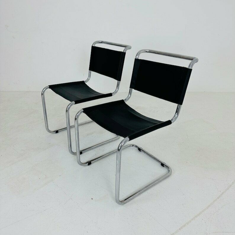 1 Of 2 Mid Century Brown Vintage S33 Dark Brown Chair From Mart Stam By Fasem Italy 1980er photo buy