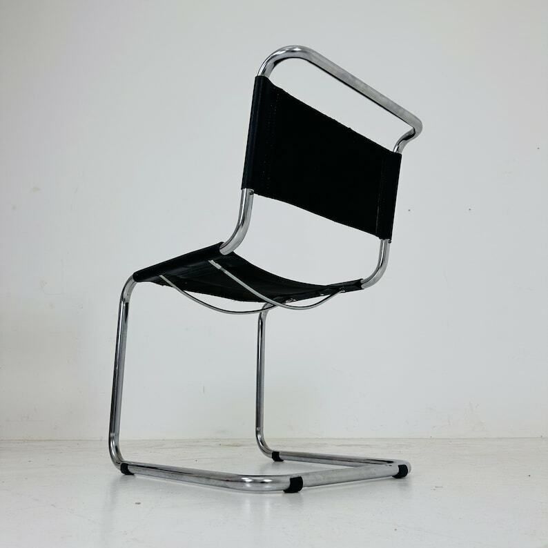 photo for sale 1 Of 2 Mid Century Brown Vintage S33 Dark Brown Chair From Mart Stam By Fasem Italy 1980er