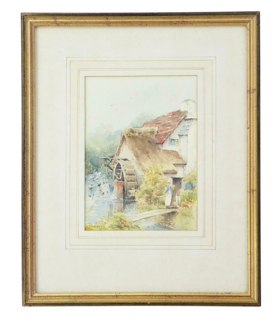 20th Century Water Colour Watermill By C W Morsley