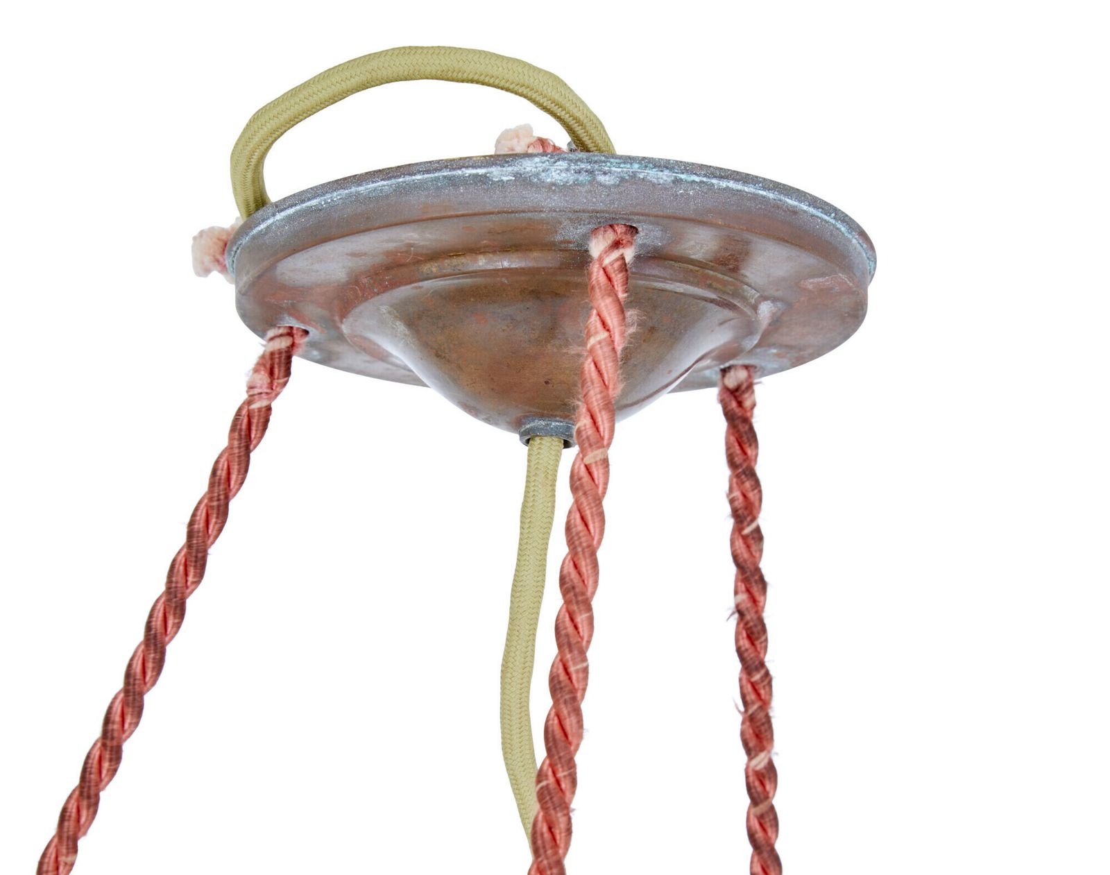 Art Deco Alabaster Hanging Dish Light photo Lighting