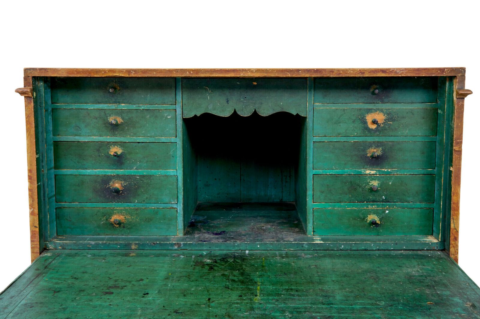 Furniture Swedish 19th Century Painted Pine Escritoire Writing Desk photo