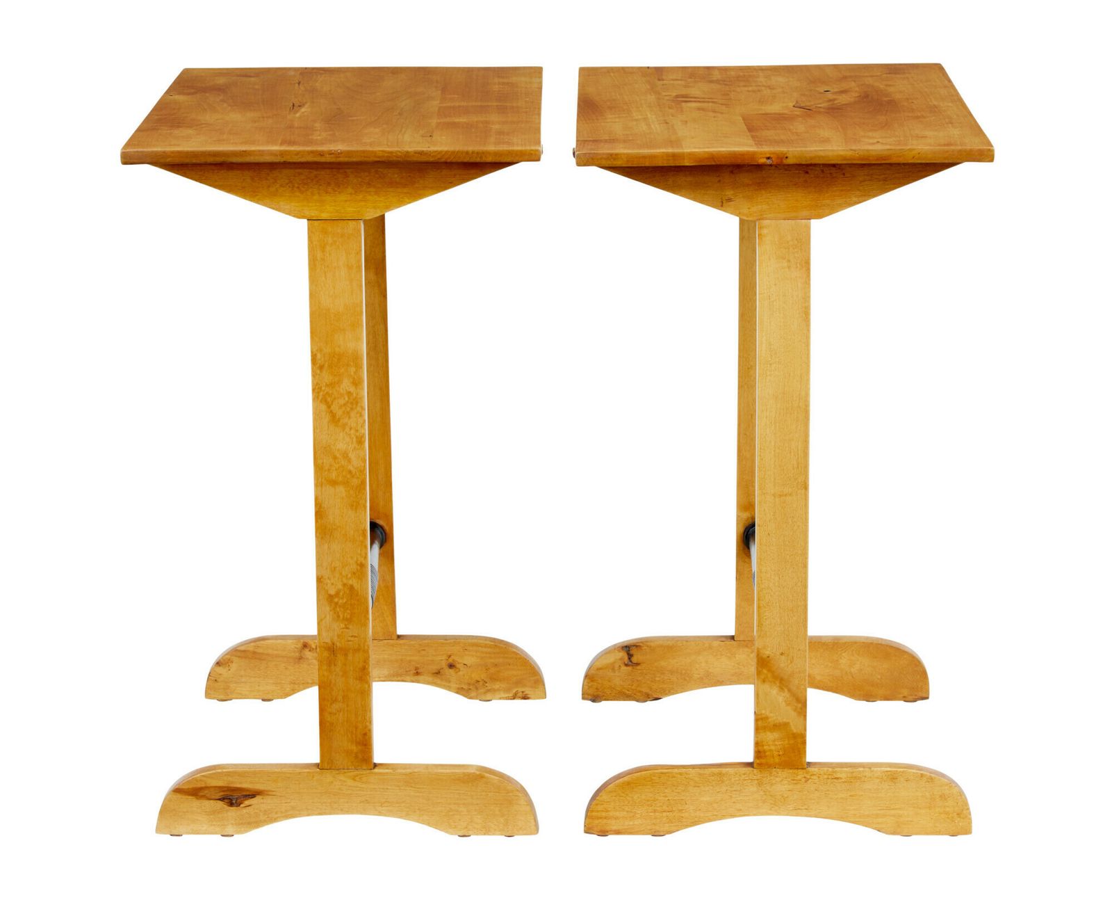 Pair Of Early 20th Century Swedish Birch Side Tables photo vinterior