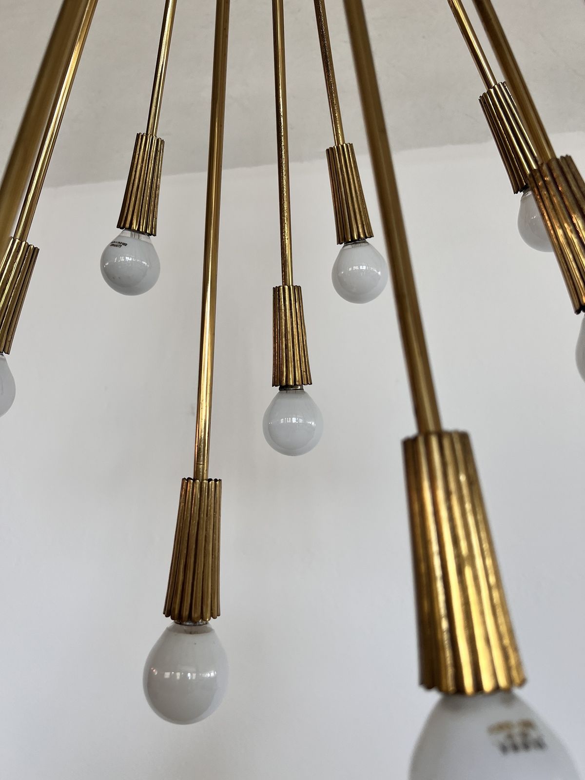 photo vinterior Italian Chandelier In Brass With 18 Lights, 1970s