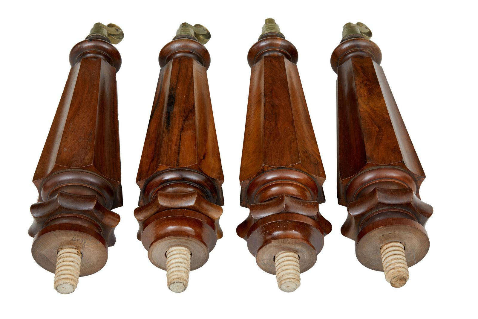 Set Of 4 19th Century Mahogany Dining Table Legs For Project photo Home Decor