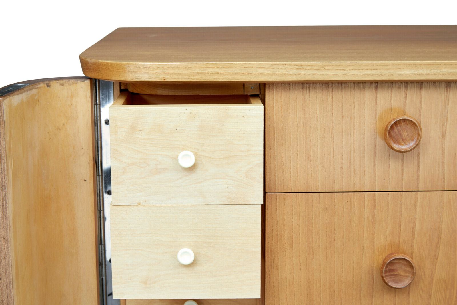 Swedish Mid 20th Century Elm And Burr Fitted Chest Of Drawers photo vinterior