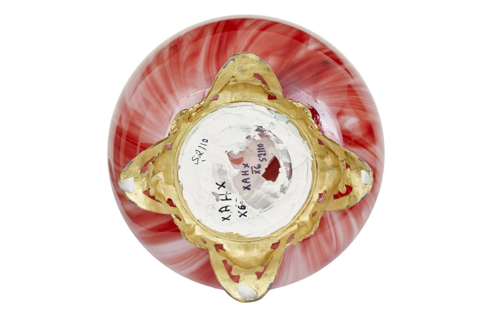 1930’s French Art Glass Vase With Ormolu Mounts photo furniture