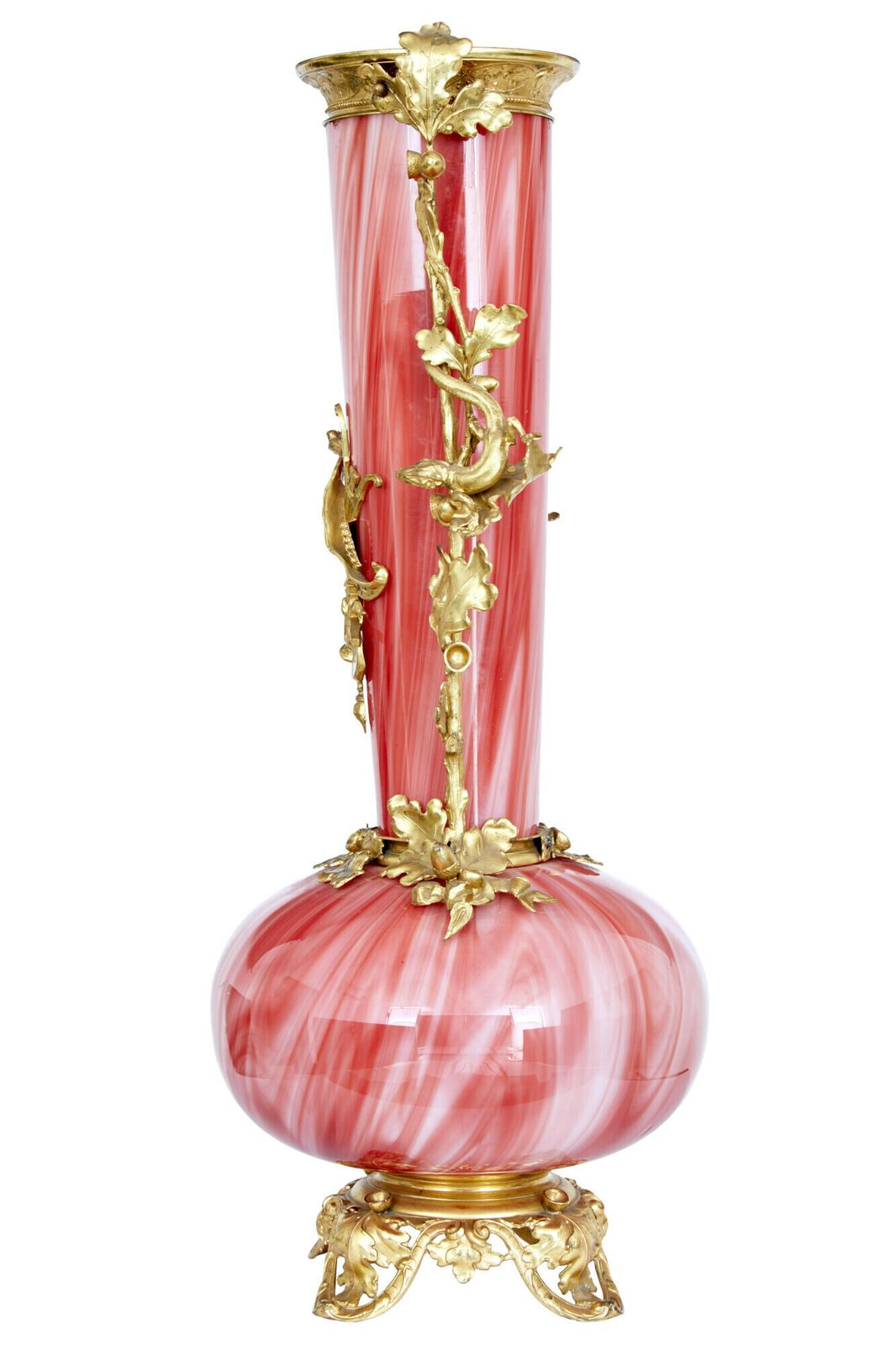 photo furniture 1930’s French Art Glass Vase With Ormolu Mounts