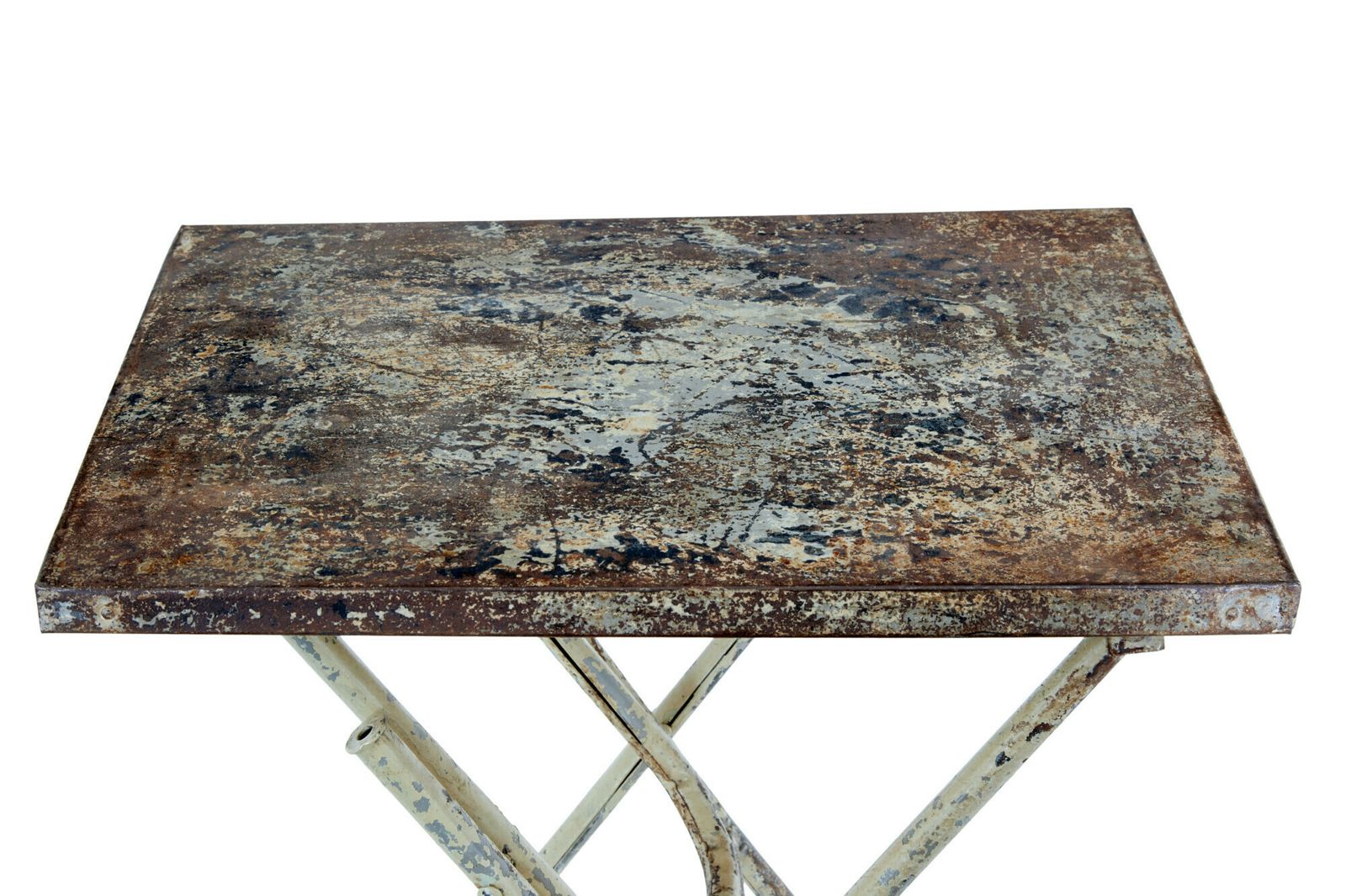 Mid Century Industrial Folding Side Table photo for sale