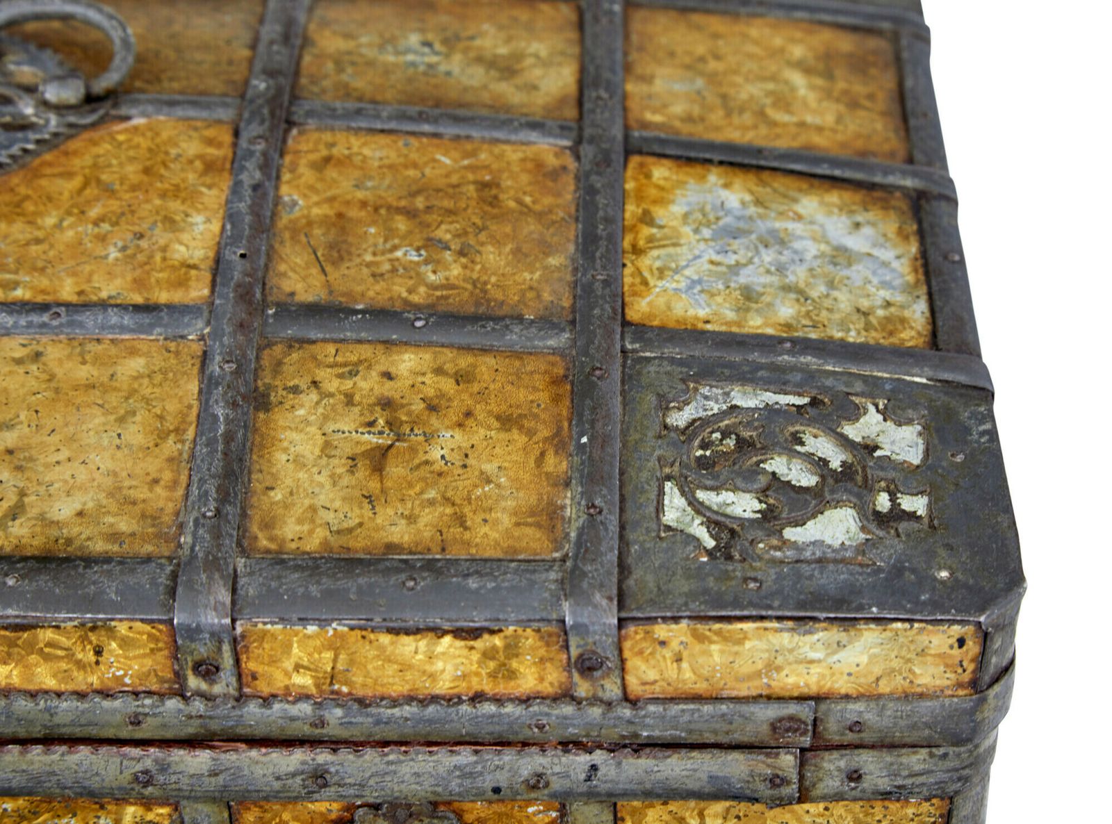 Late 18th Century Scandinavian Metal Bound Box photo 1645.0