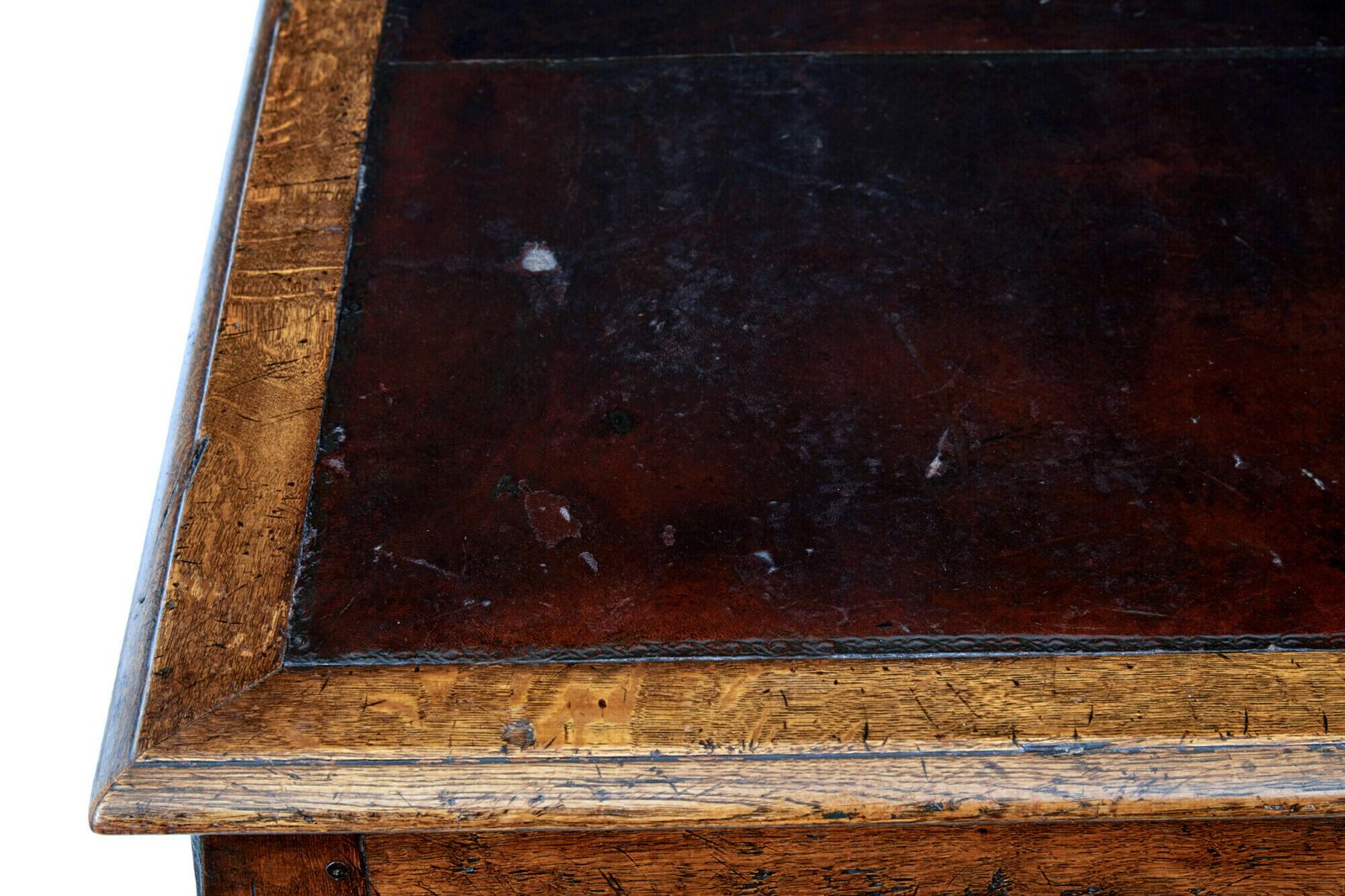 Victorian Late 19th Century Carved Oak Pedestal Desk photo vintage