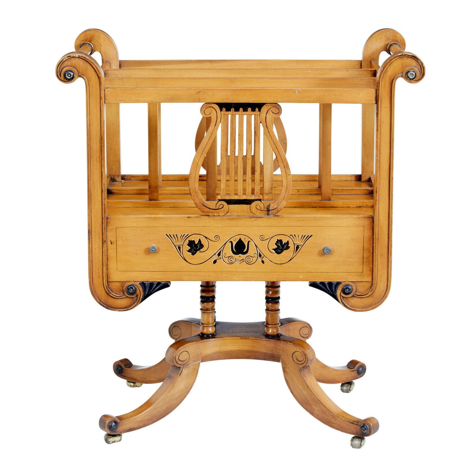Empire Revival Inlaid Satinwood Canterbury Rack photo furniture