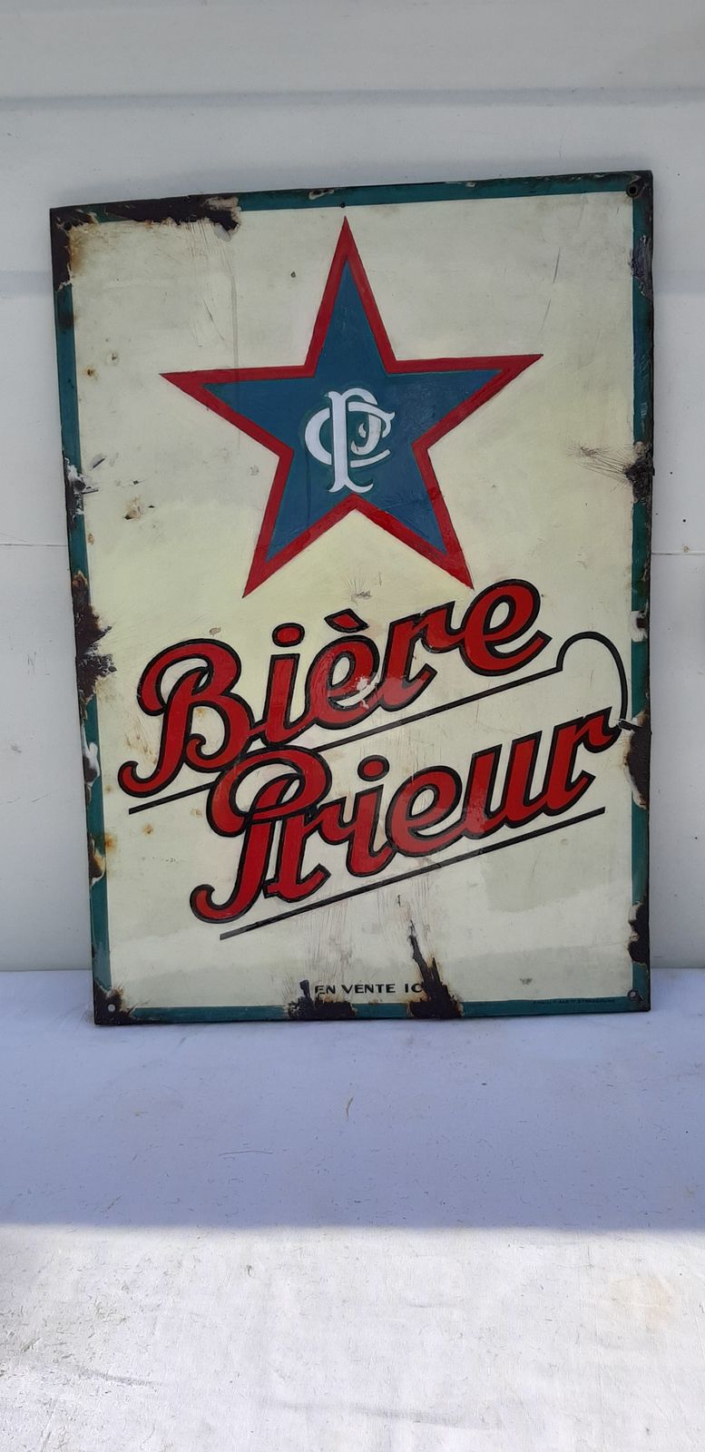 Enamel Sign Beer Prieur, 1930s