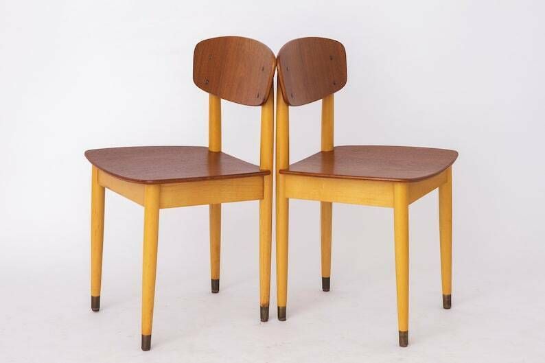 Pair Of Vintage Chairs 1960s, Teak, Mid Century, 2 Of 4 photo for sale