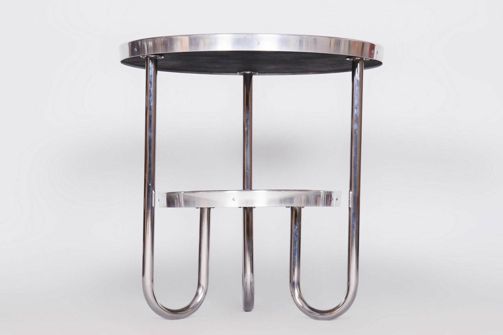 Restored Bauhaus Small Yellow Table, Kovona, Chrome, Czechia, 1930s photo 900.0
