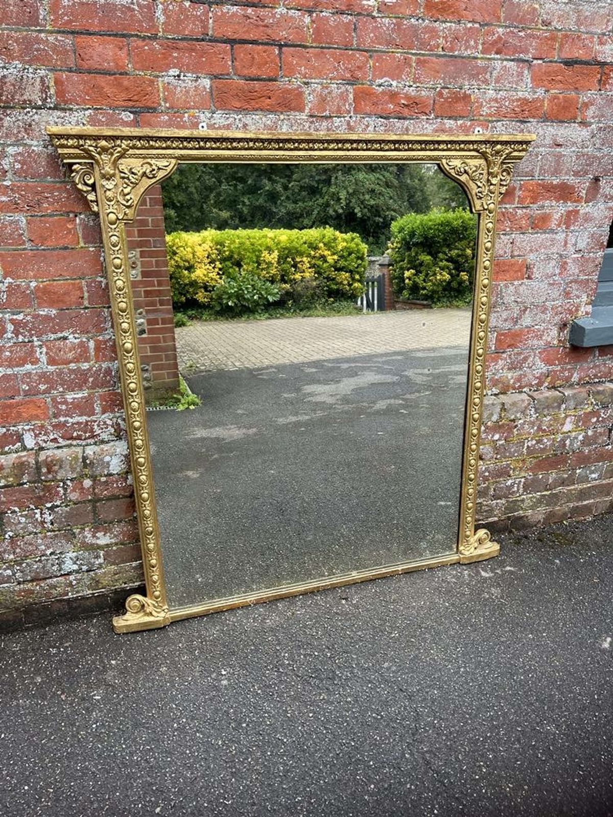 A Delightful Large Antique English 19th C Gilt Overmantle Mirror. photo buy