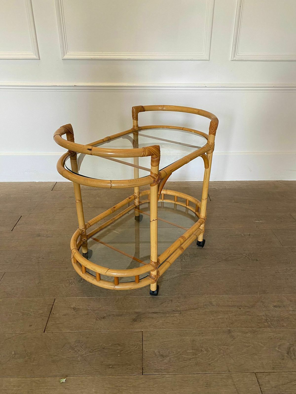 Mid Century Modern Bamboo Drinks Trolley photo for sale