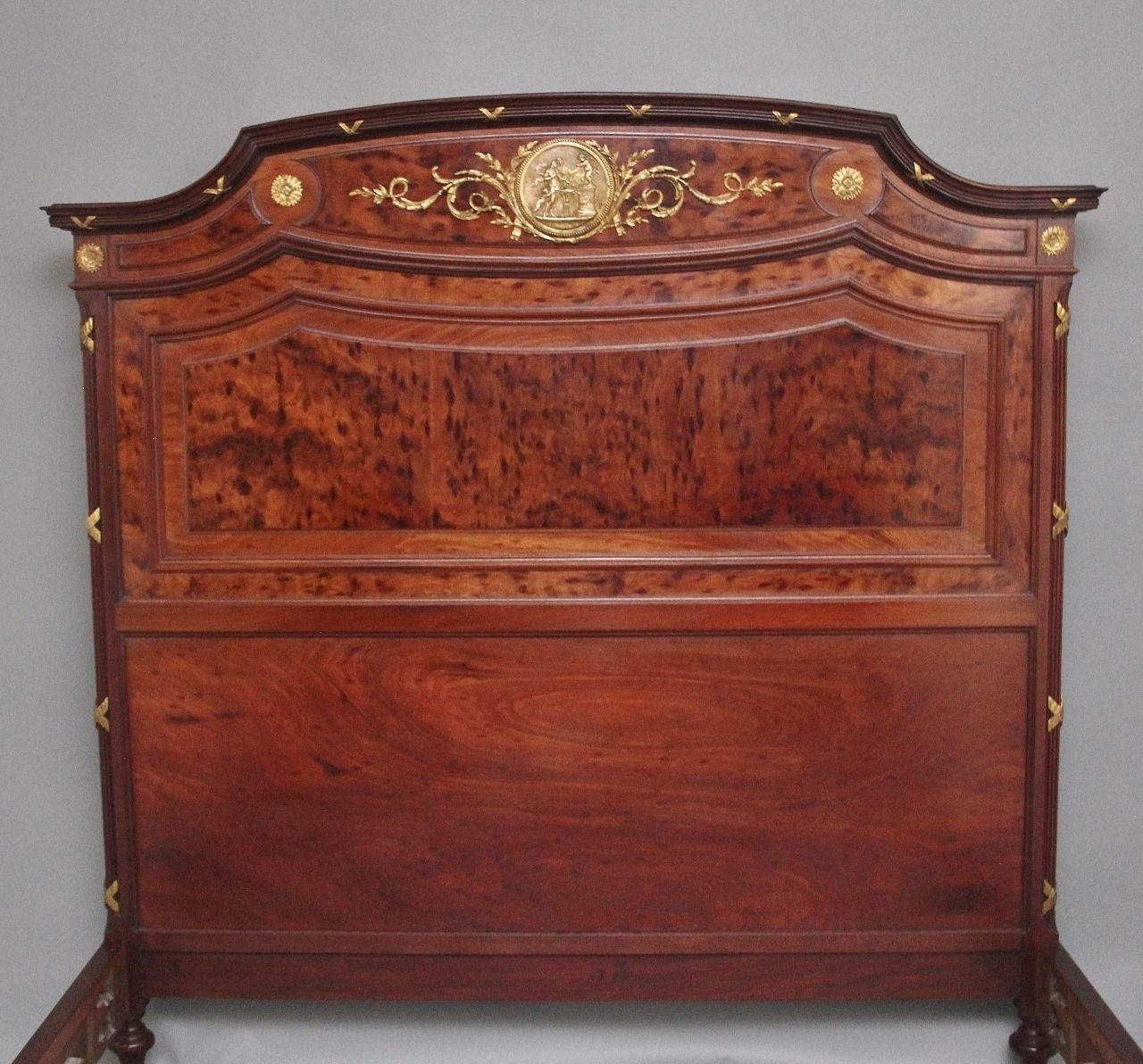 A Fabulous Quality 19th Century French Plum Pudding Mahogany And Brass Bed In The Neoclassical Style photo furniture