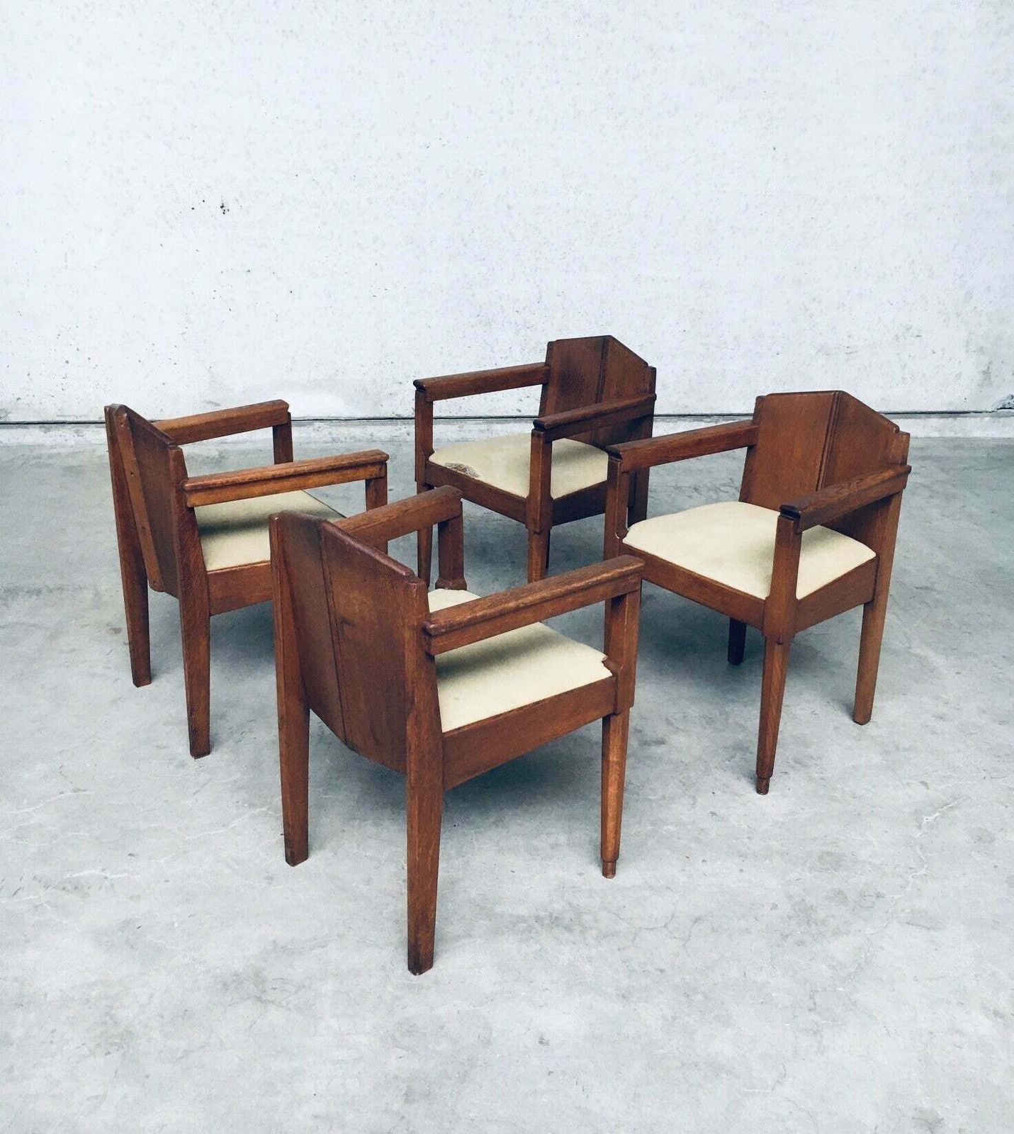 1910's Dutch Modernism Design Amsterdam School Dining Chair Set photo 5200.0