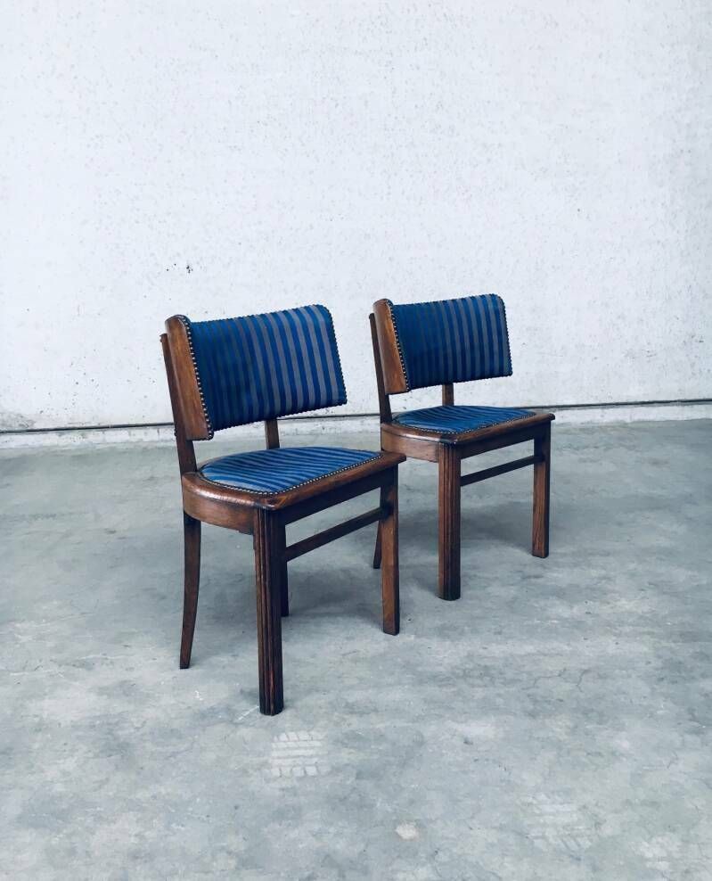 Art Deco Stoelen Met Gebogen Rugleuning, Set Van 2 – Frankrijk, Ca. Jaren 1930 photo vintage