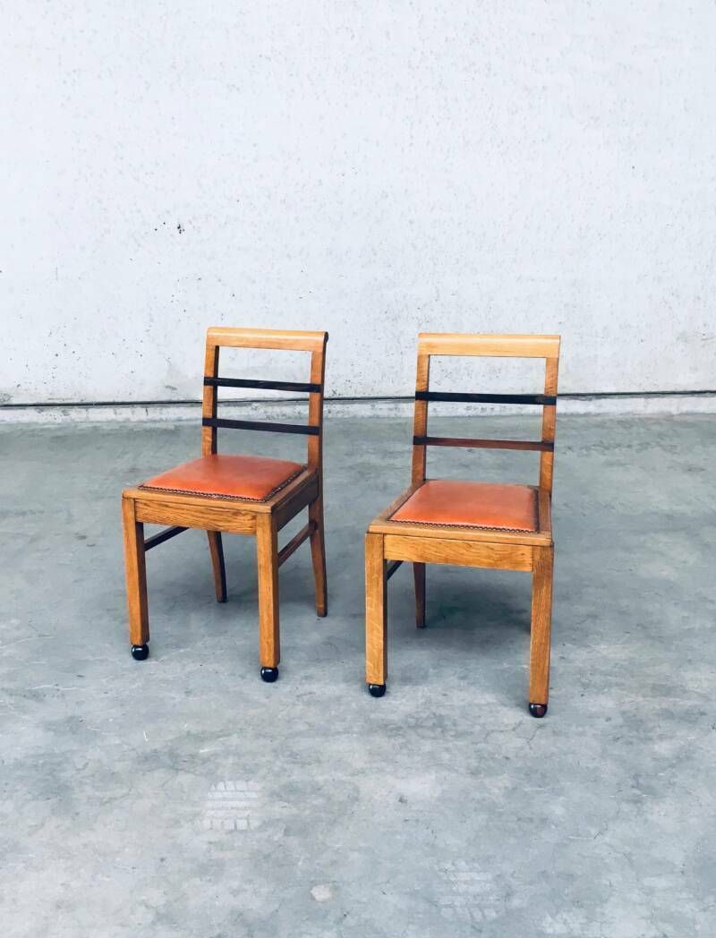 Art Deco Modernism Design Side Chair Set, België, Jaren 1930 photo for sale