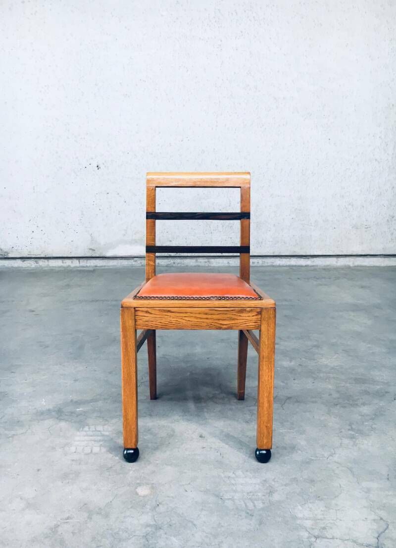 photo vinterior Art Deco Modernism Design Side Chair Set, Belgium 1930's