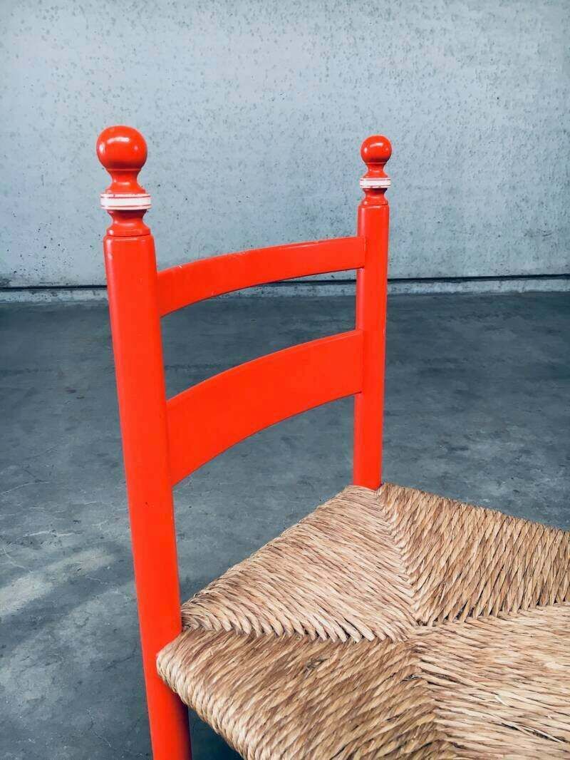 photo furniture Folk Art Rush Side Chair, Oostenrijk, Ca. Jaren 1970