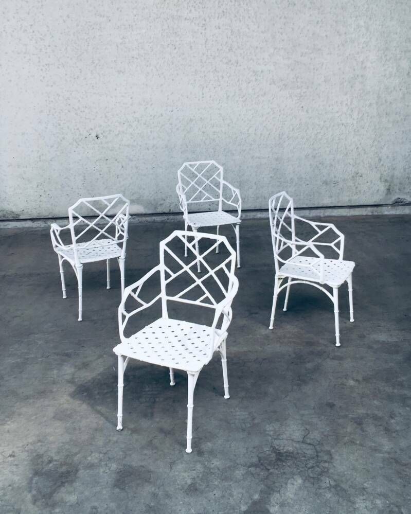 "Calcutta" Faux Bamboo Outdoor Armchair Set By Hall Bradley For Brown Jordan, USA 1960's photo Garden Furniture