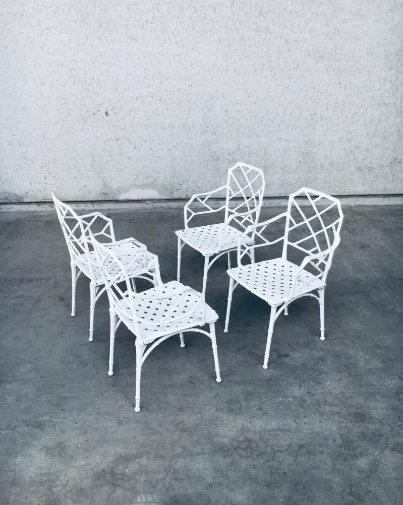 photo furniture "Calcutta" Faux Bamboo Outdoor Armchair Set By Hall Bradley For Brown Jordan, USA 1960's