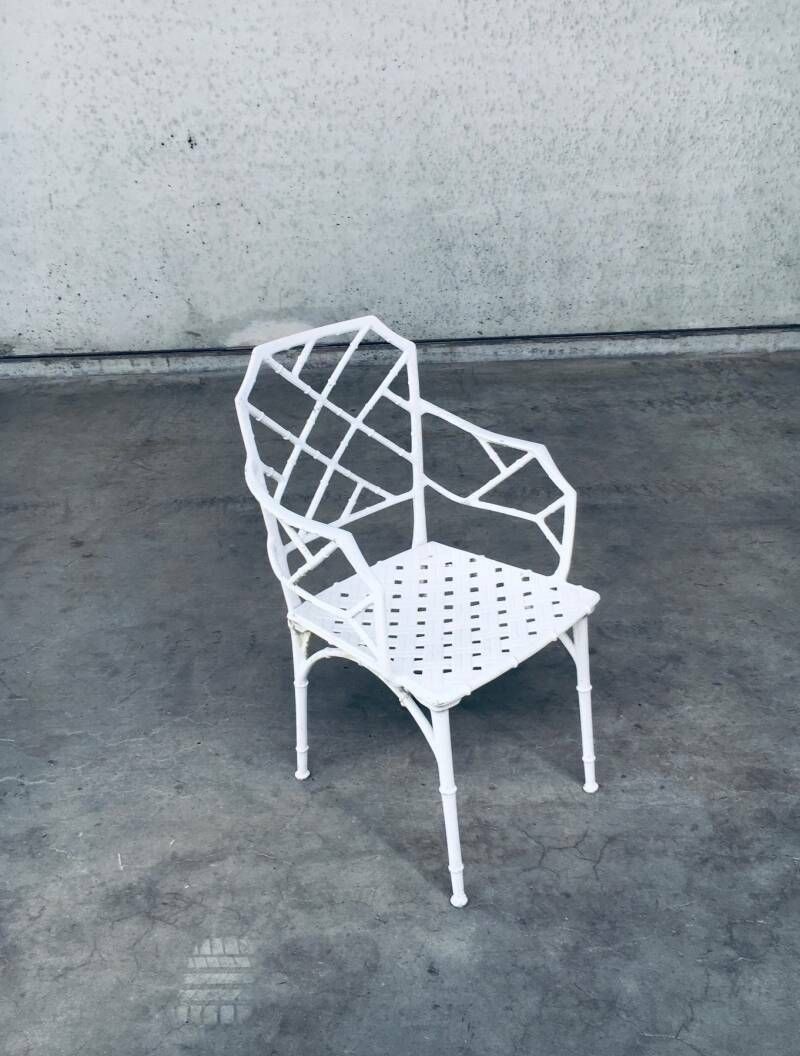 Garden Furniture "Calcutta" Faux Bamboo Outdoor Armchair Set By Hall Bradley For Brown Jordan, USA 1960's photo