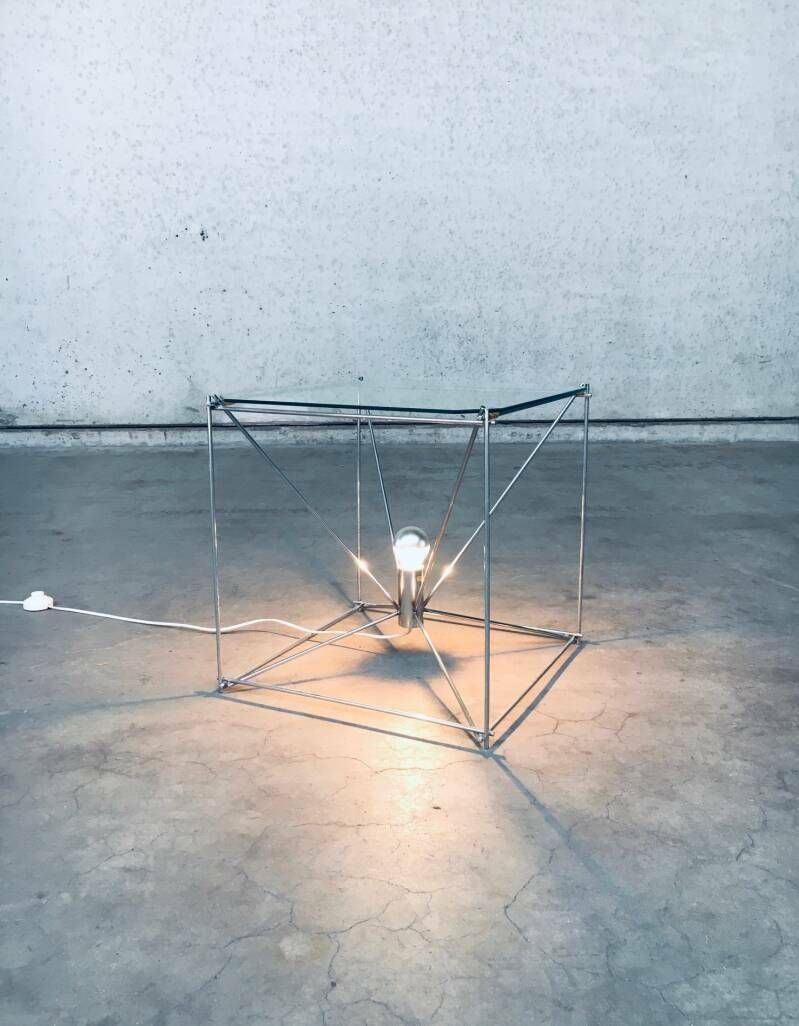 Cubistisch Design Vloerlamp/Tafel Van Max Sauze, Frankrijk, Ca. Jaren 1960 photo furniture