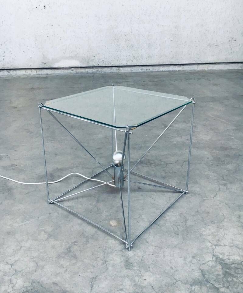 925.0 Cubist Design Floor Lamp Table By Max Sauze, France 1960's photo