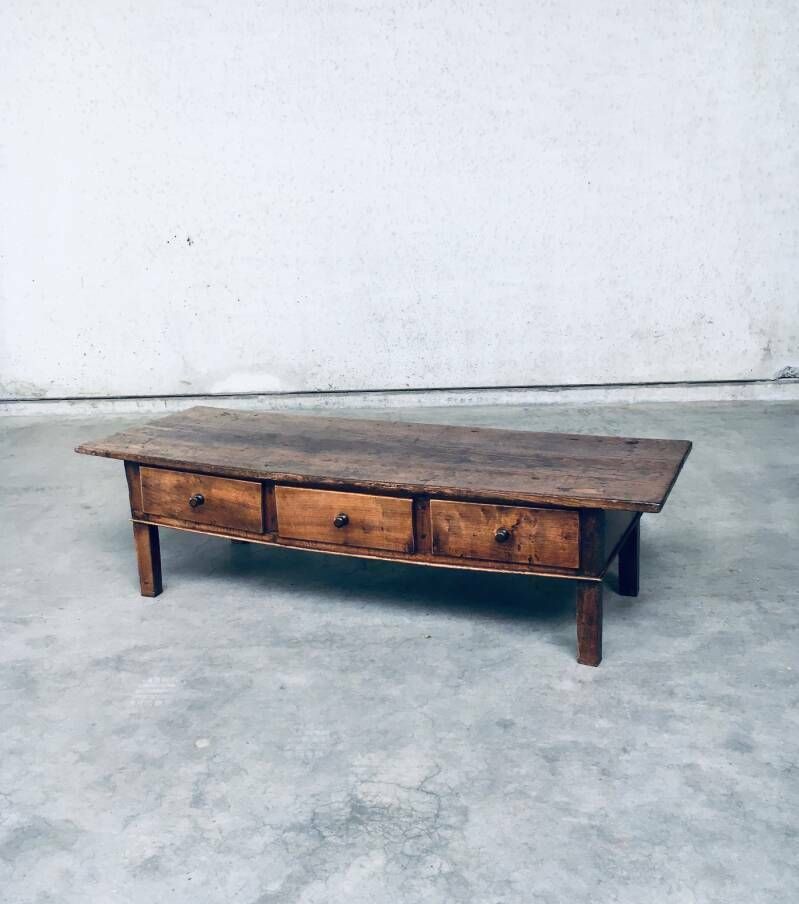 Antiek Spaans Folk Art Laag Consoletafel Of Salontafel