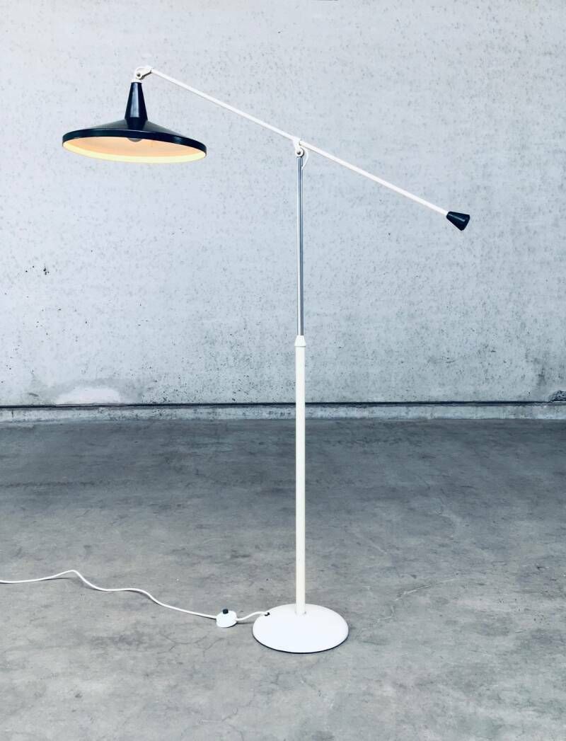 "Panama" Floor Lamp In Black By Wim Rietveld For Gispen, 1957