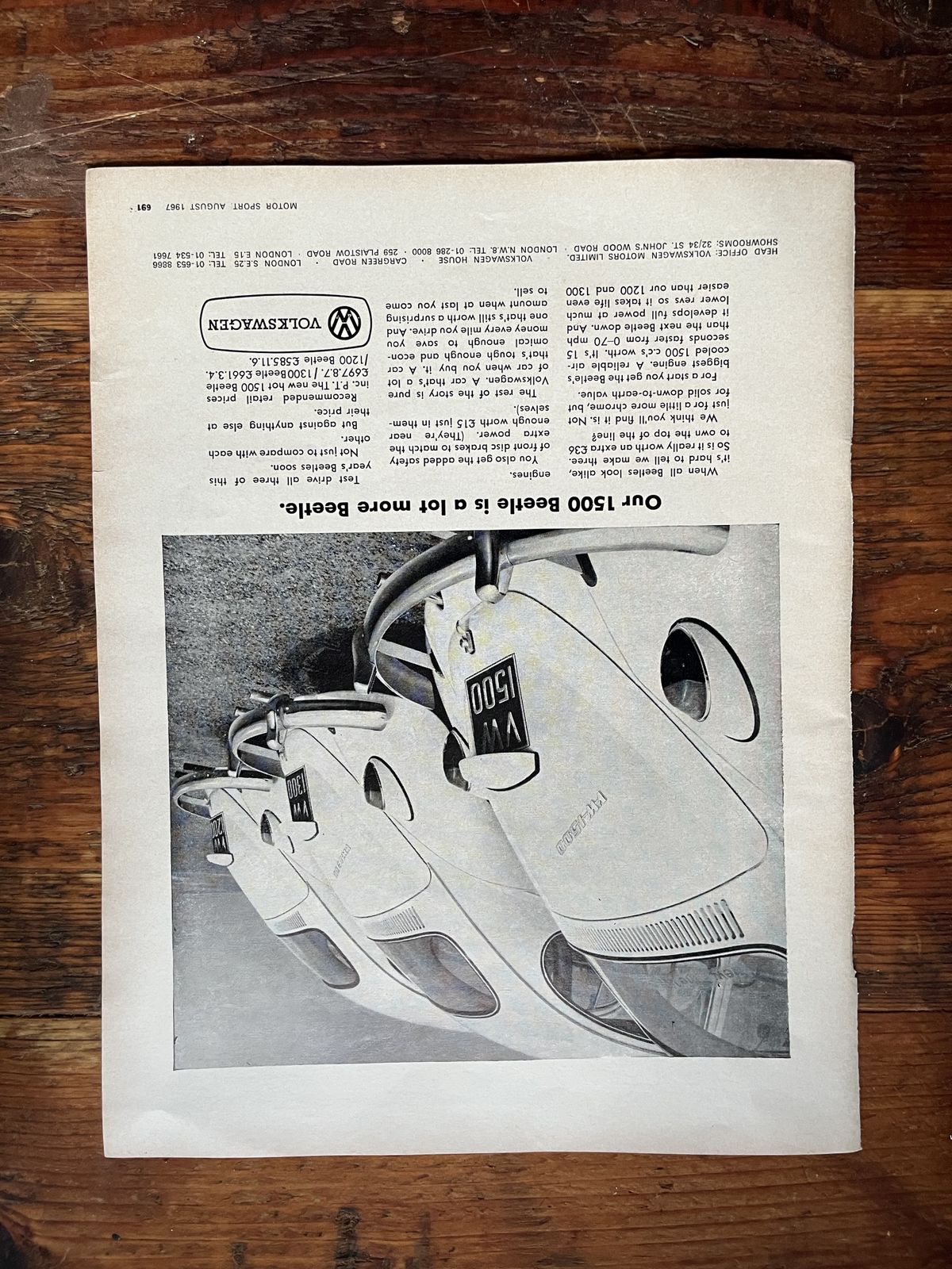 Original Volkswagen Advertising Print 1967 photo for sale