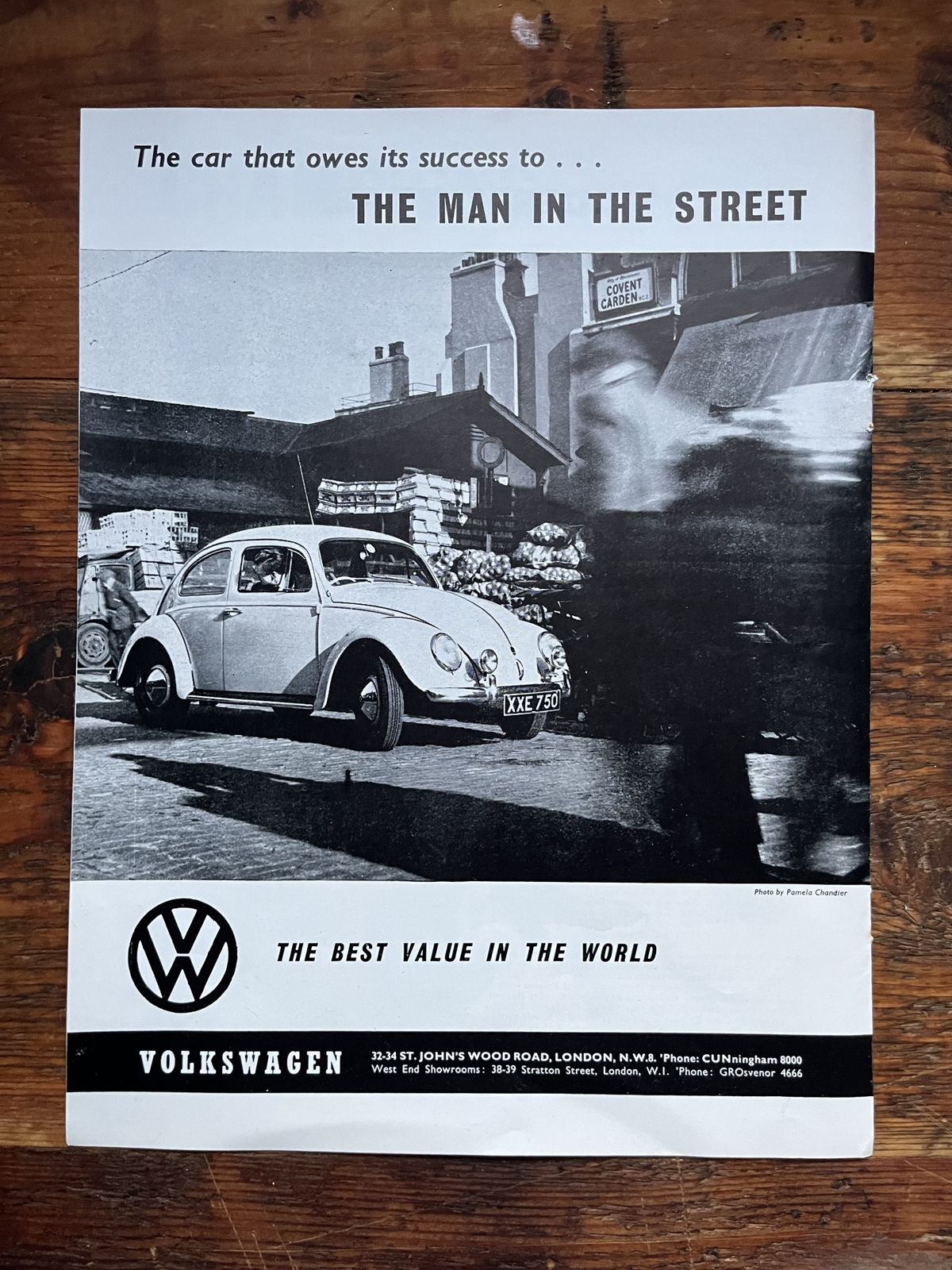 Original Volkswagen Advertising Print 1960s photo furniture