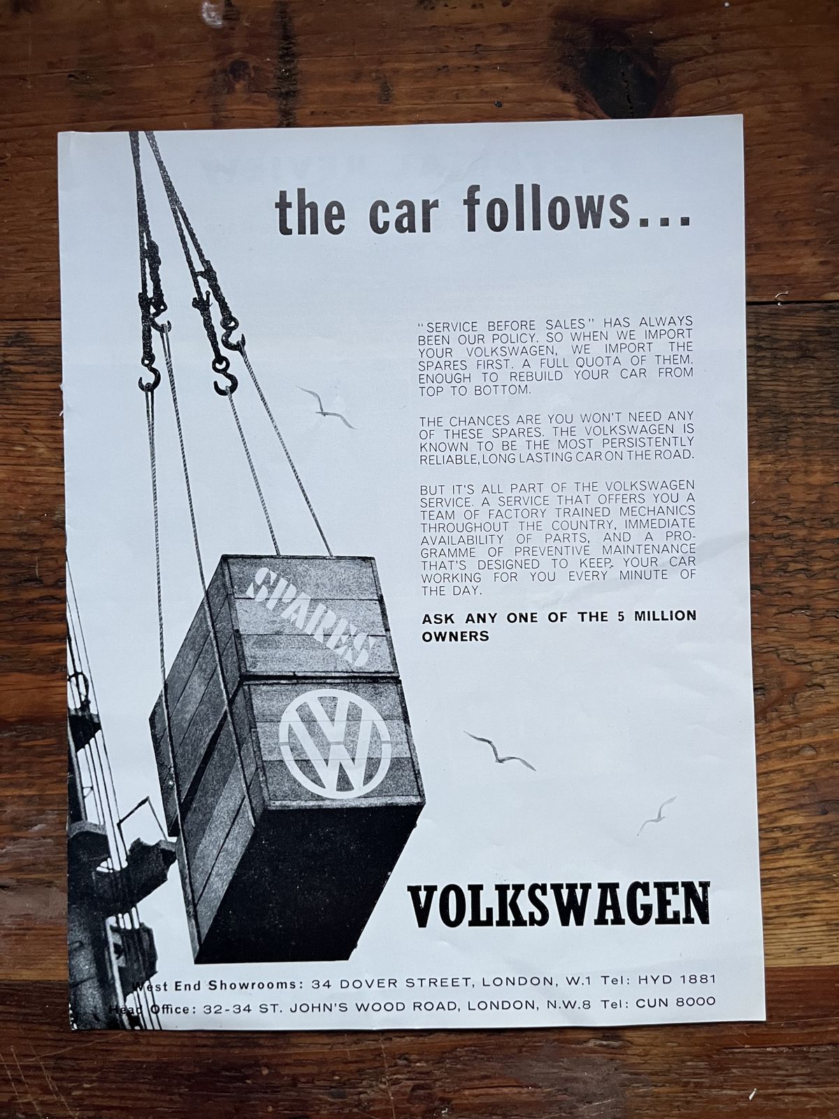 Original Volkswagen Advertising Print 1960s photo furniture