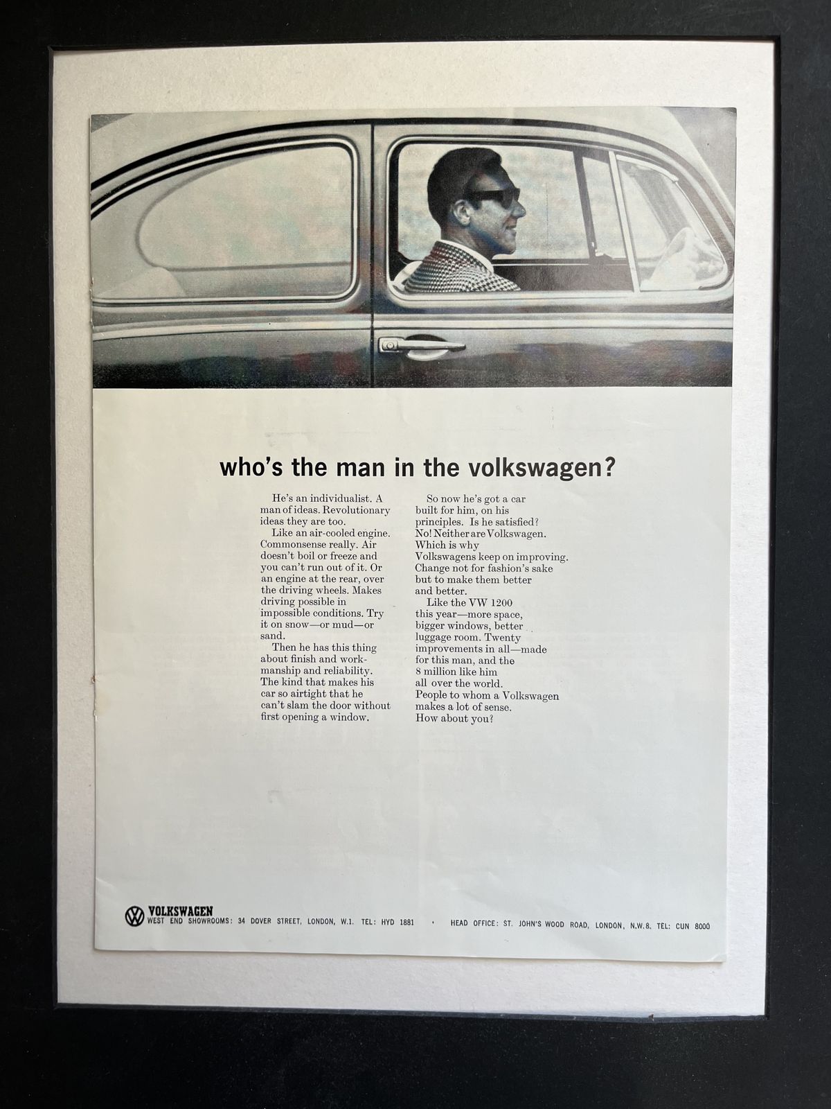 Original Volkswagen Advertising Print 1960s photo Art