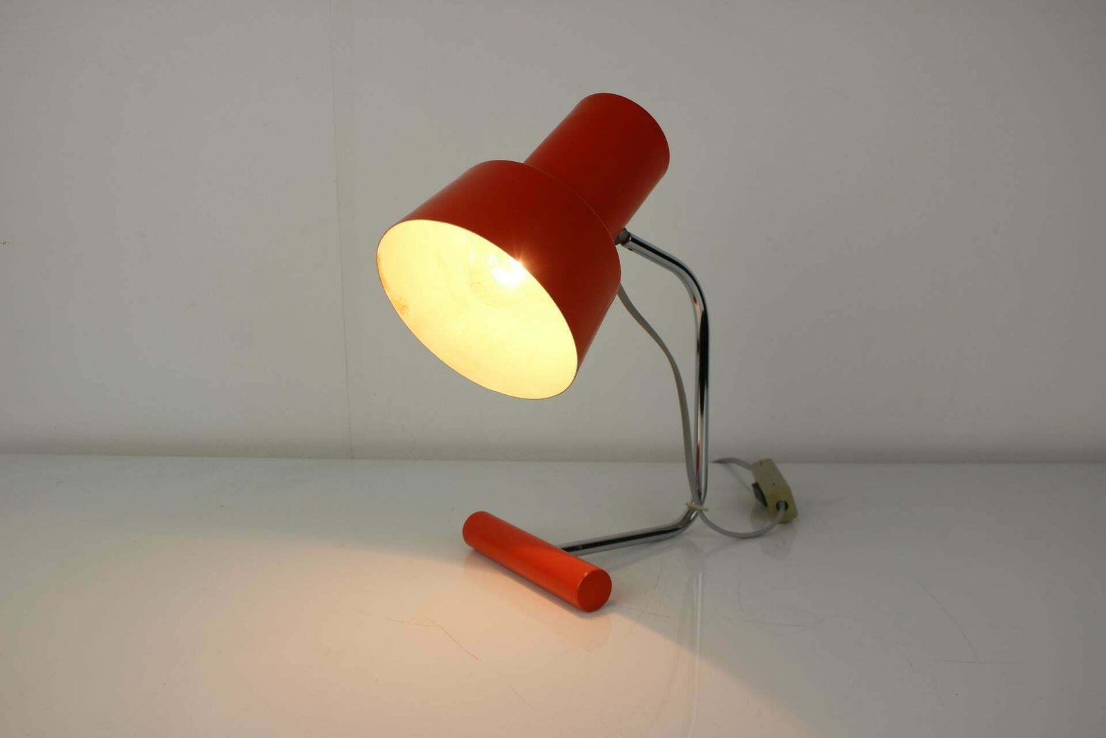 Midcentury Orange Table Lamp/Napako Designed By Josef Hurka, 1970s photo vinterior
