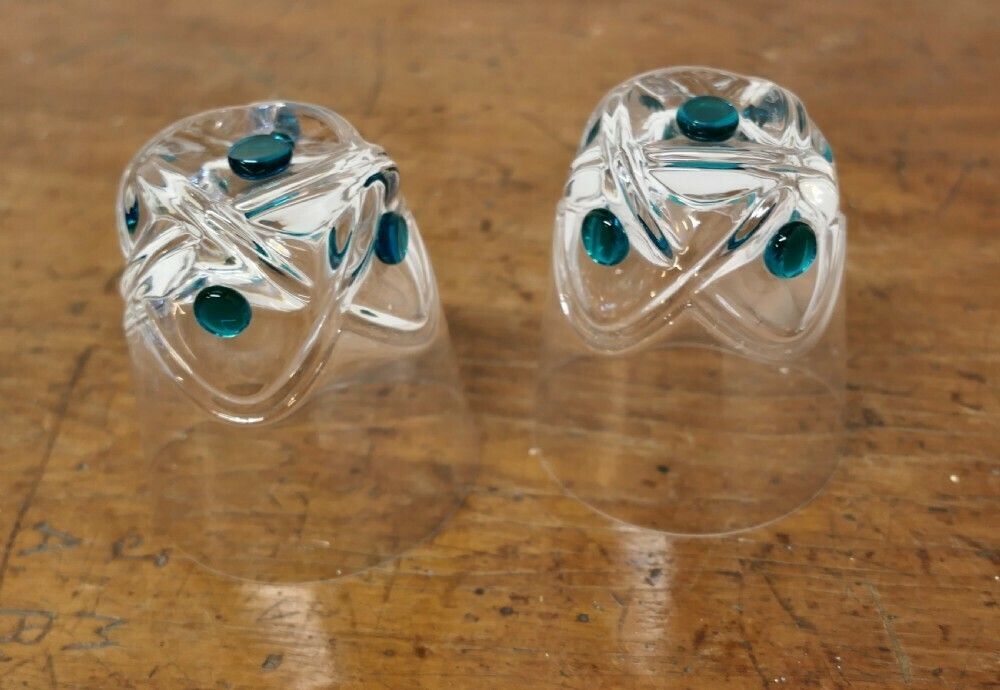 Lalique Floride Turquoise Crystal Set Of 6 Whiskey Tumblers And Assiette photo buy