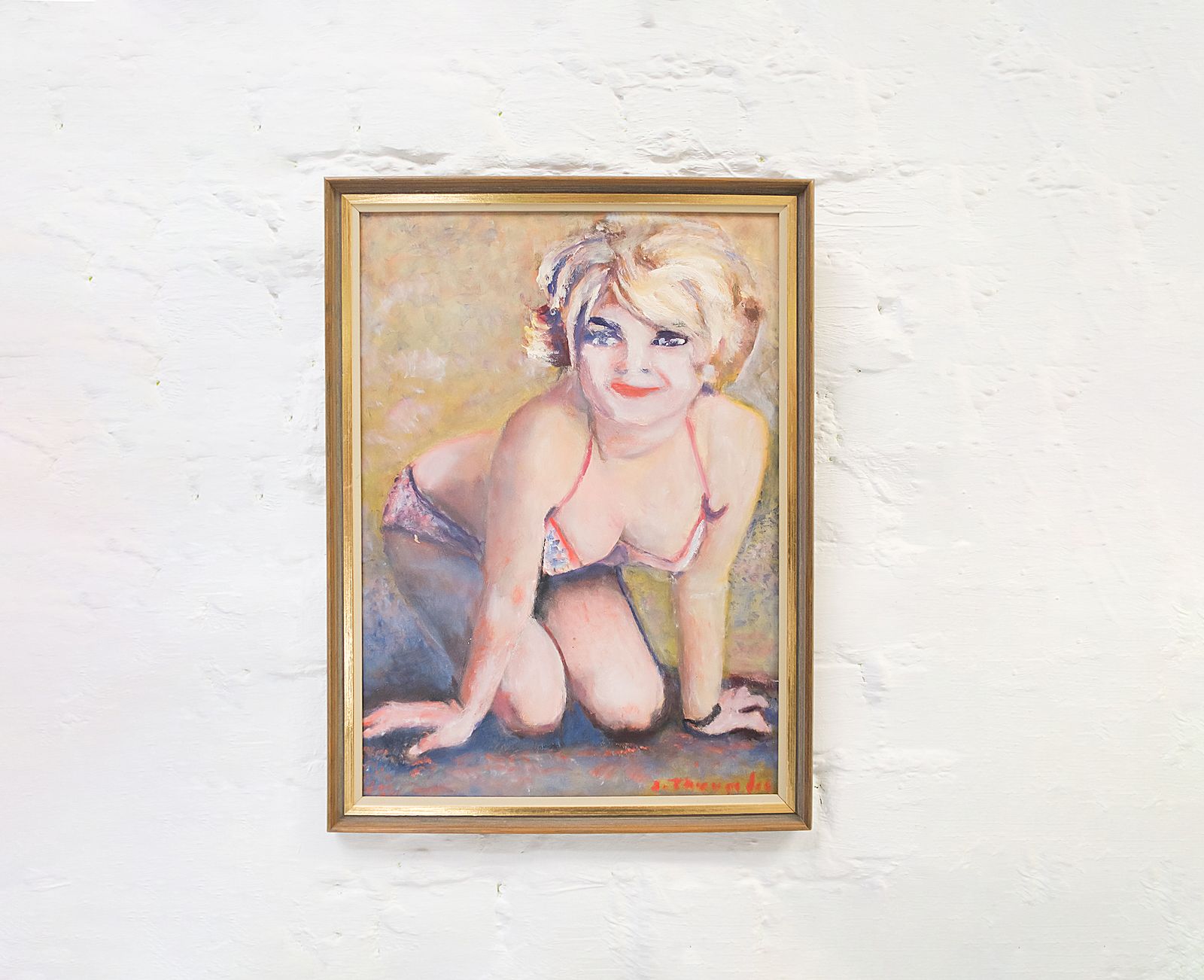 Small Painting Of A Sexy Young  Woman photo furniture
