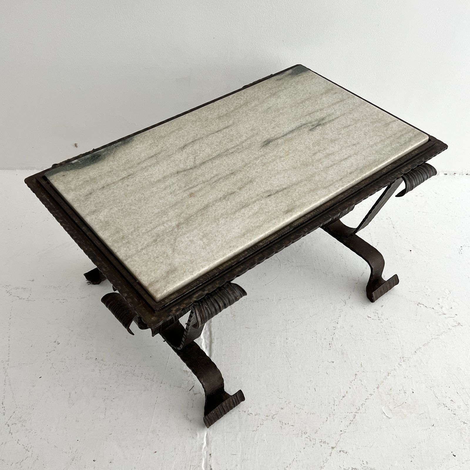 1940s Steel And Marble French Coffee Table photo furniture