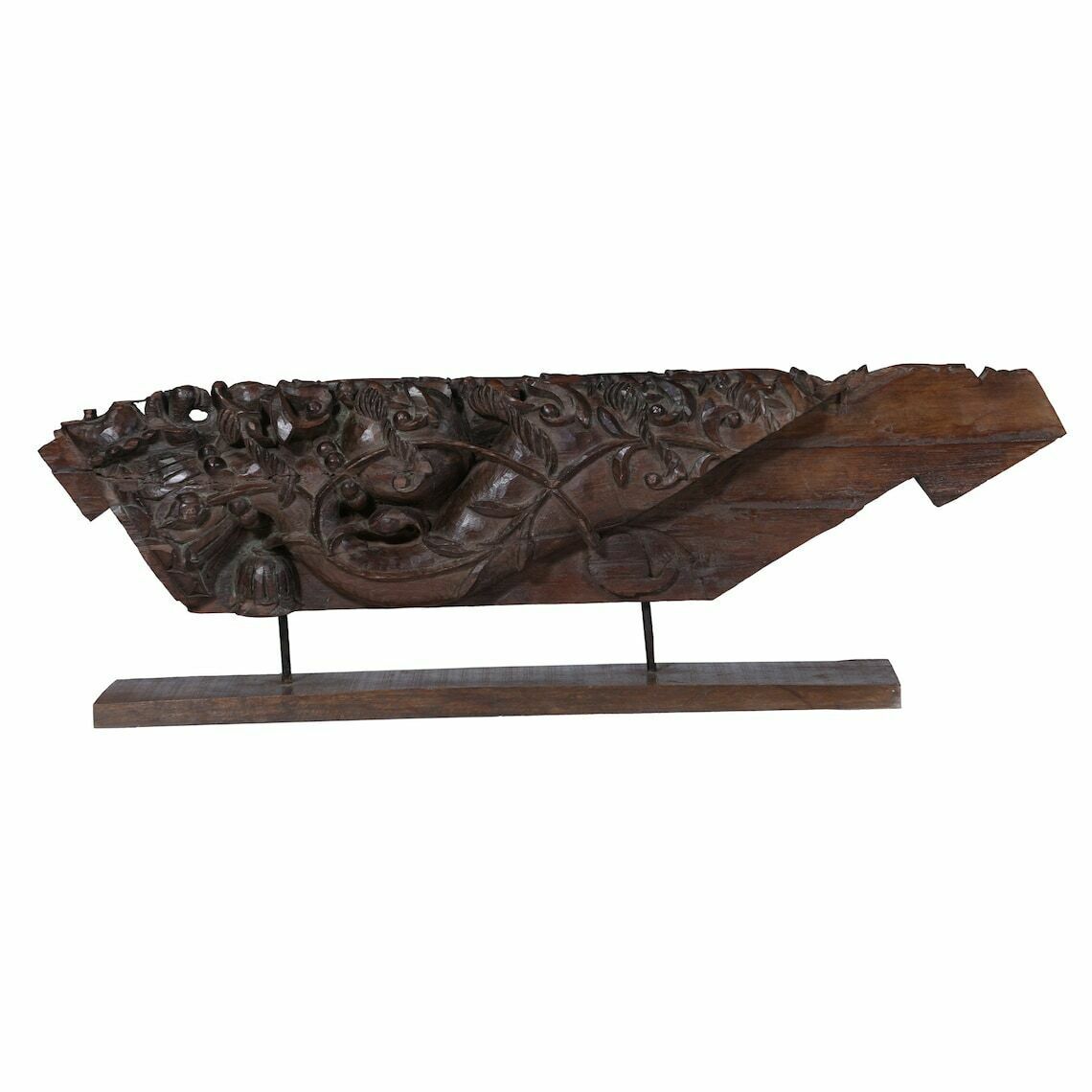 Antique Indian Wood Temple Carving – 19th Century Hand Carved Carving Intricate Floral & Leaf Patterns, Decorative Piece For Home Decor photo buy
