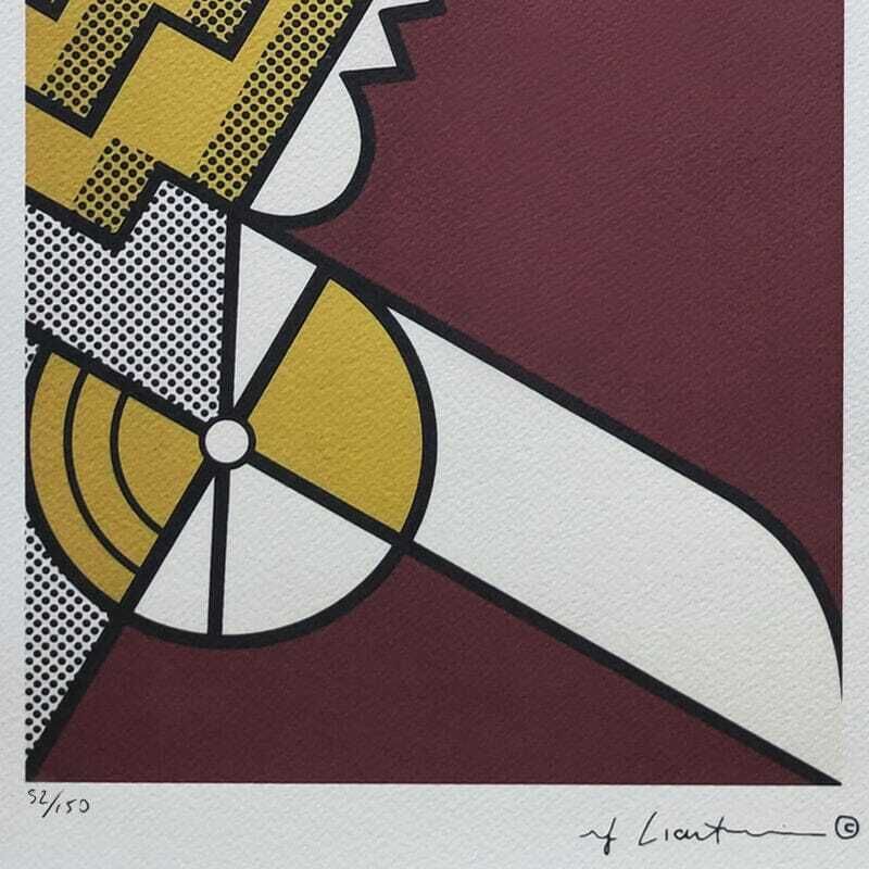 1980s Original Stunning Roy Lichtenstein "Salute To Aviation Corlett 63" Limited Edition Lithograph photo Art