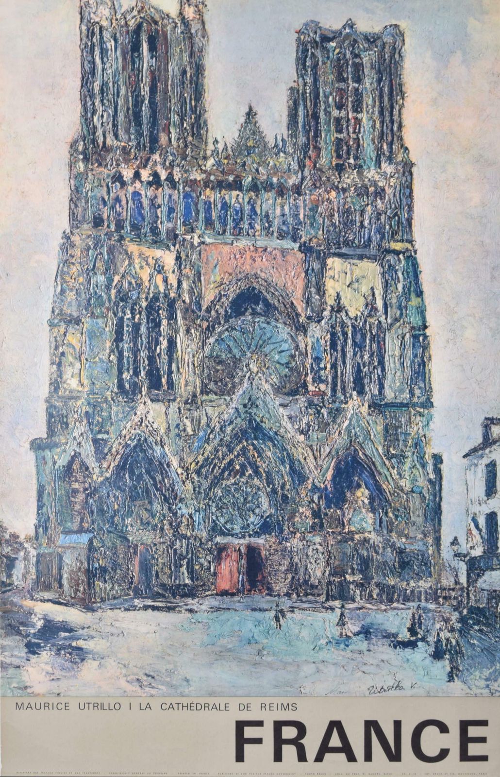 Reims Cathedral, France Poster After Maurice Utrillo Post Impressionism