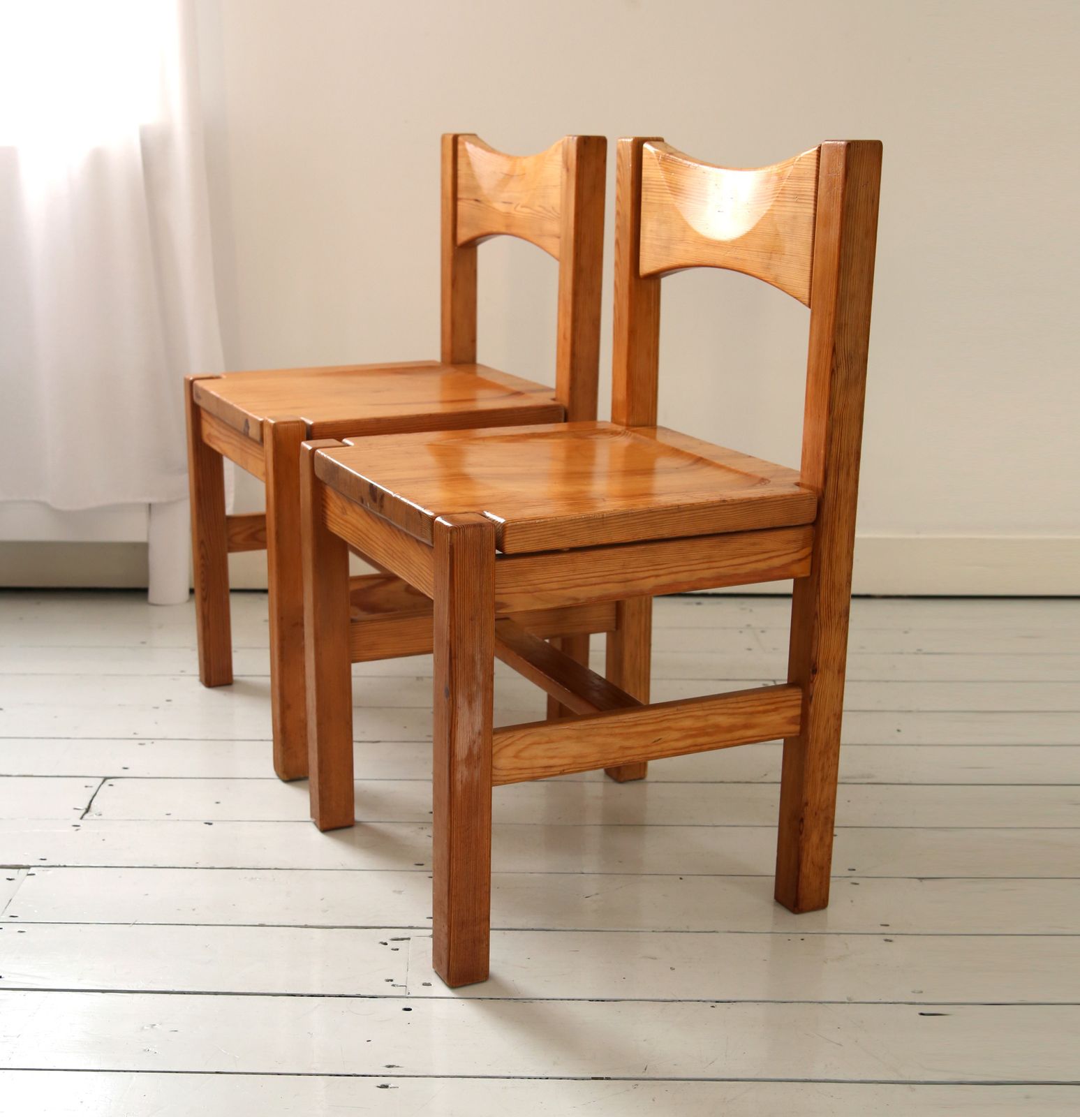 Pair Of Vintage Brutalist Pine Hongisto Chairs By Ilmari Tapiovaara 1960s photo buy