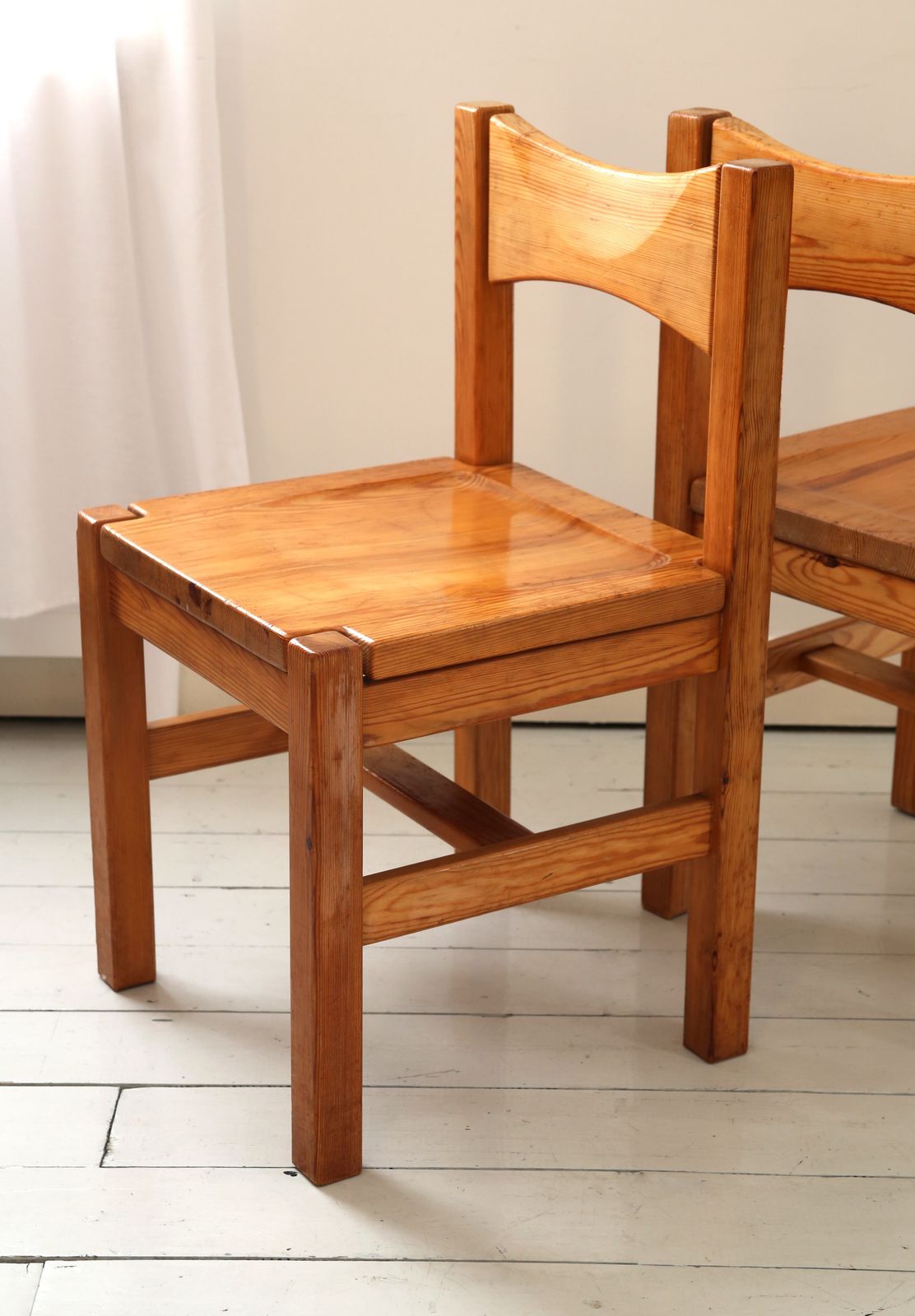 Pair Of Vintage Brutalist Pine Hongisto Chairs By Ilmari Tapiovaara 1960s photo vintage
